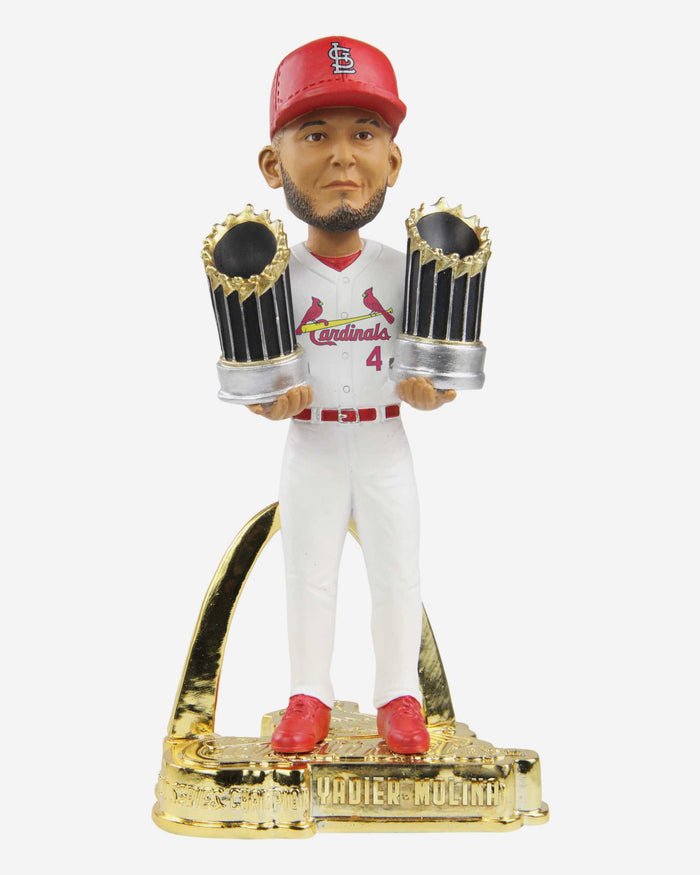 Yadier Molina St Louis Cardinals 2X World Series Champion Bobblehead FOCO - FOCO.com