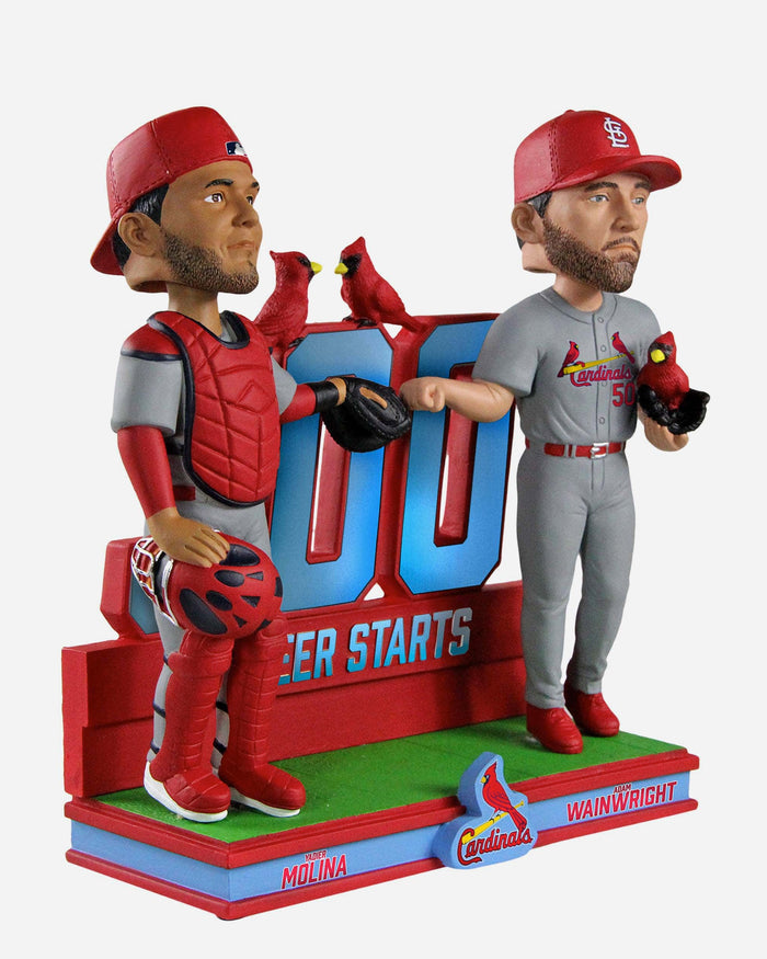 Adam Wainwright & Yadier Molina St Louis Cardinals 300 Career Start Duo Bobblehead FOCO - FOCO.com