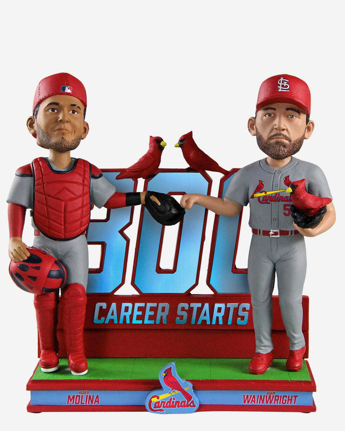 Adam Wainwright & Yadier Molina St Louis Cardinals 300 Career Start Duo Bobblehead FOCO - FOCO.com