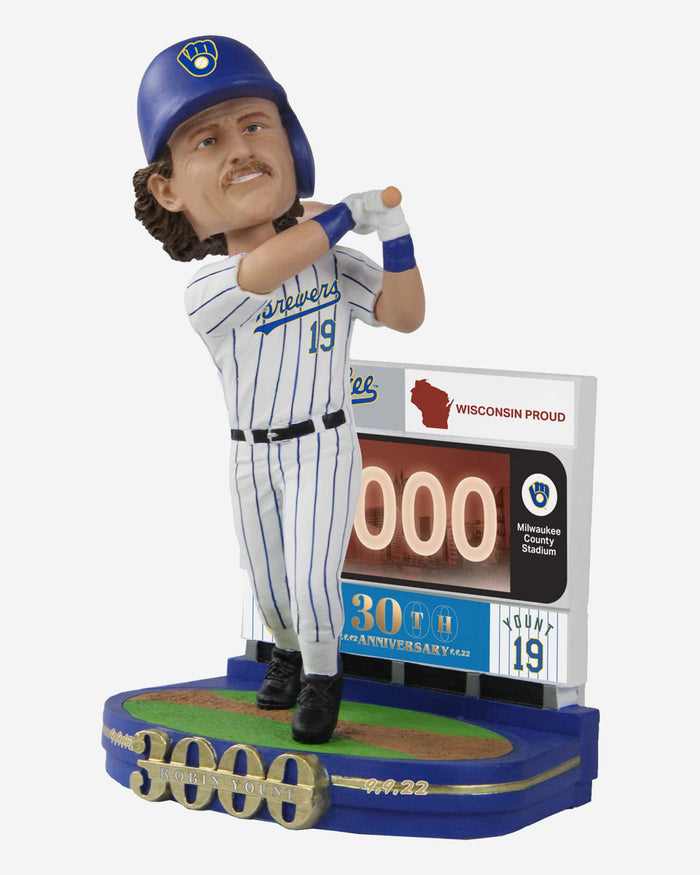 Robin Yount Milwaukee Brewers 3000th Hit 30th Anniversary Bobblehead FOCO - FOCO.com