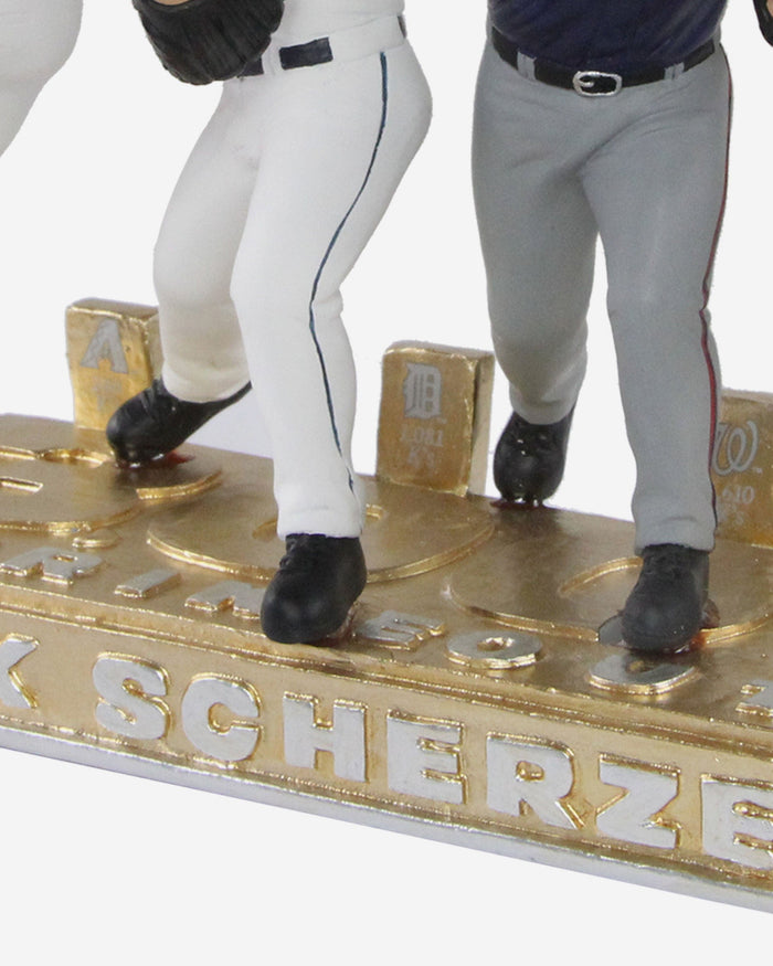 Max Scherzer 4 Team Career 3000 Strikeout Mini Bobblehead Scene FOCO - FOCO.com