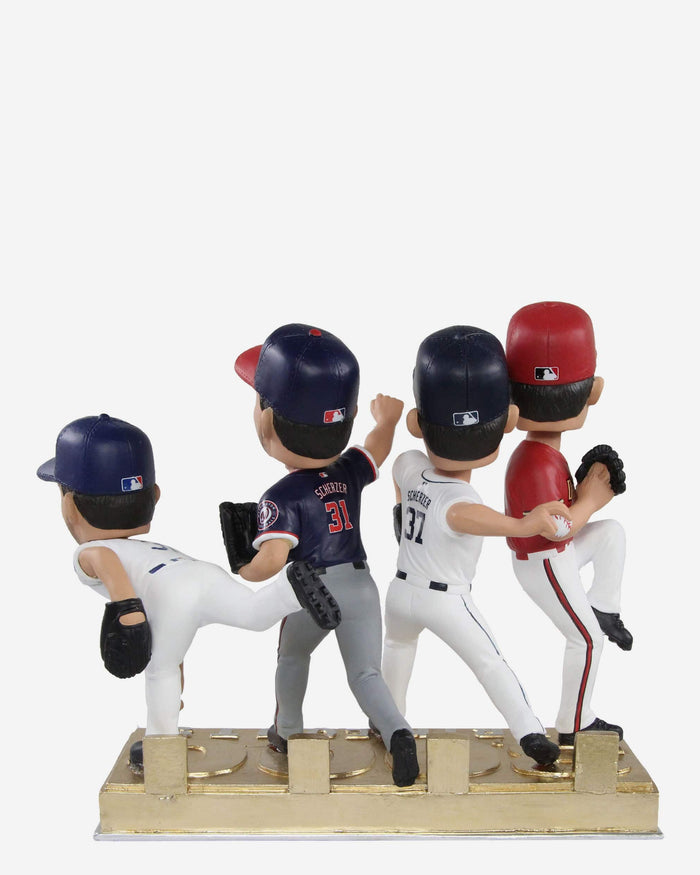 Max Scherzer 4 Team Career 3000 Strikeout Mini Bobblehead Scene FOCO - FOCO.com