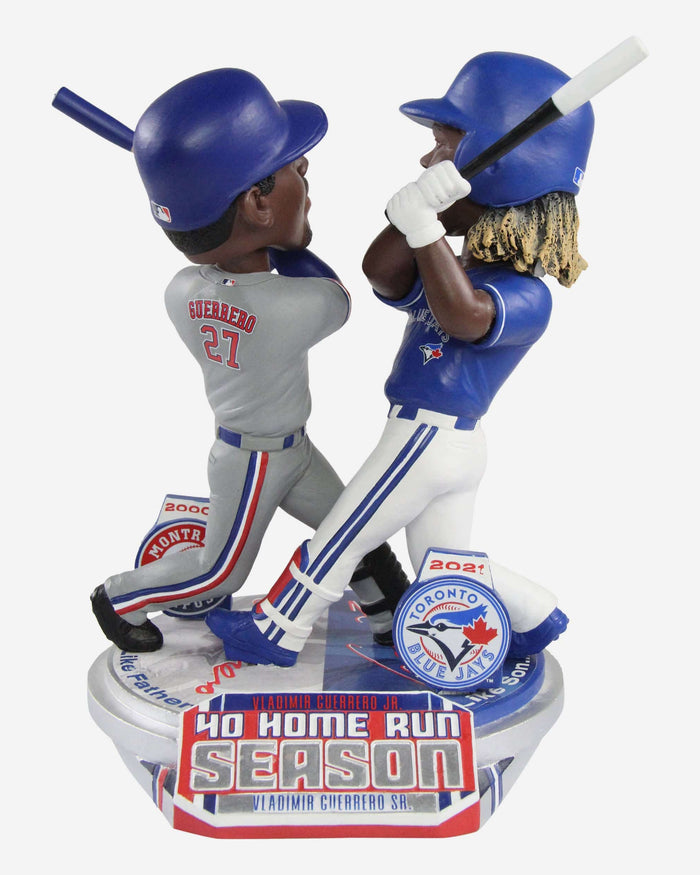Vladimir Guerrero & Vladimir Guerrero Jr Toronto Blue Jays 40 Home Run Club Dual Bobblehead FOCO - FOCO.com