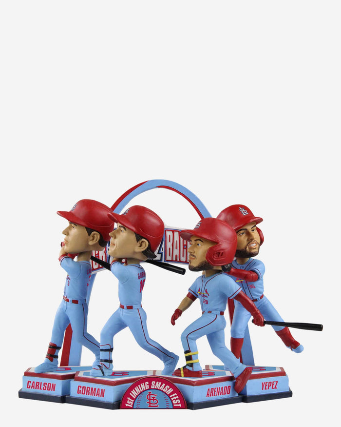 Nolan Arenado & Nolan Gorman & Juan Yepez & Dylan Carlson St Louis Cardinals 4 Home Run Mini Bobblehead Scene FOCO - FOCO.com
