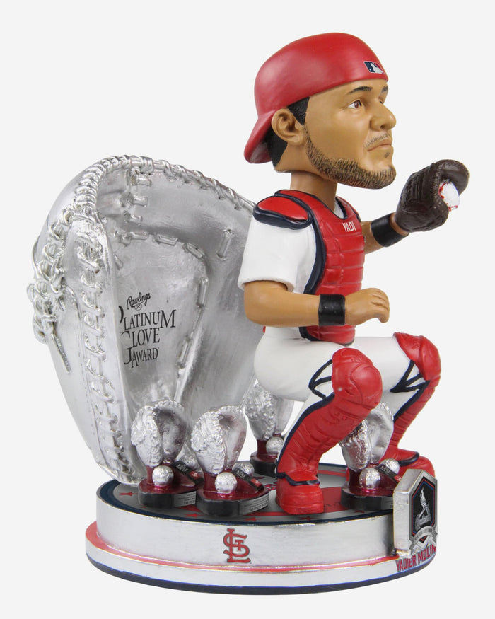 Yadier Molina St Louis Cardinals 4X Platinum Glove Award Bobblehead FOCO - FOCO.com