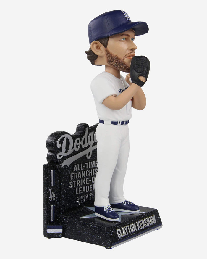 Clayton Kershaw Los Angeles Dodgers Milestone All-Time Franchise Strikeouts Leader Bobblehead FOCO - FOCO.com