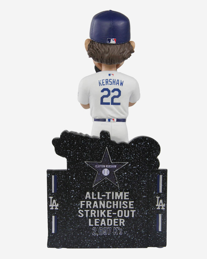 Clayton Kershaw Los Angeles Dodgers Milestone All-Time Franchise Strikeouts Leader Bobblehead FOCO - FOCO.com