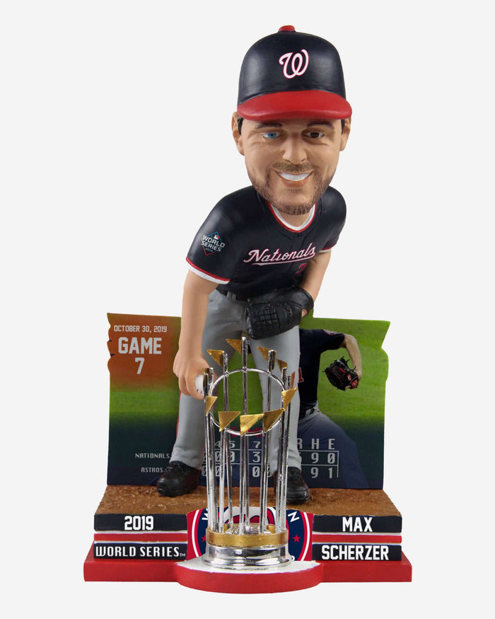 Max Scherzer Washington Nationals 2019 World Series Champions Moment Bobblehead FOCO - FOCO.com