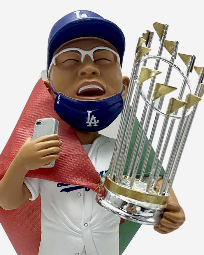 Julio Urias Los Angeles Dodgers 2020 World Series Champions Flag Celebration Bobblehead FOCO - FOCO.com