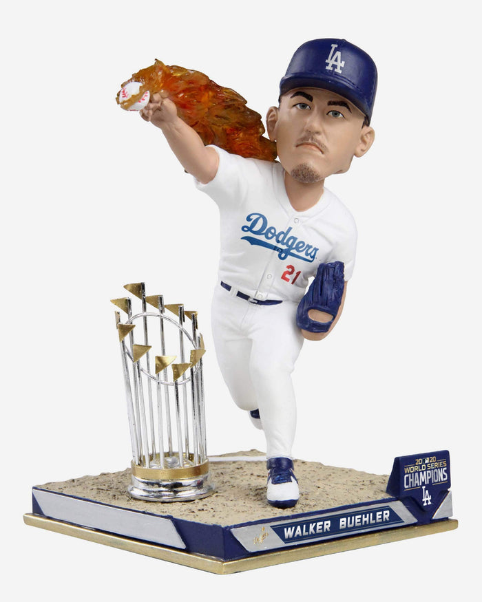 Walker Buehler Los Angeles Dodgers 2020 World Series Champions Flaming Fast Ball Bobblehead FOCO - FOCO.com