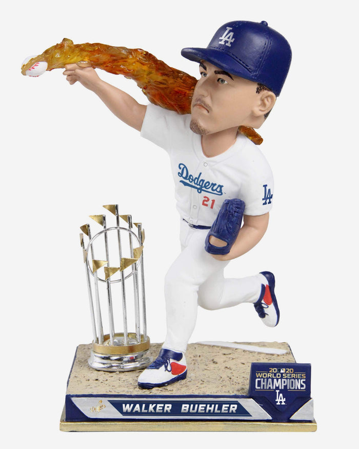 Walker Buehler Los Angeles Dodgers 2020 World Series Champions Flaming Fast Ball Bobblehead FOCO - FOCO.com