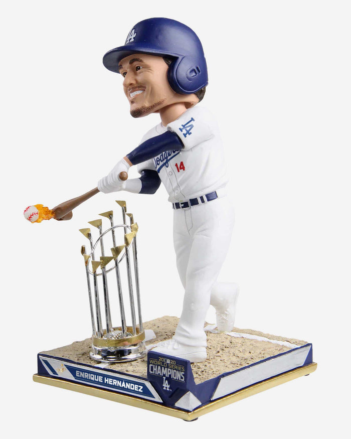 Enrique Hernandez Los Angeles Dodgers 2020 World Series Champions Trophy Moment Bobblehead FOCO - FOCO.com