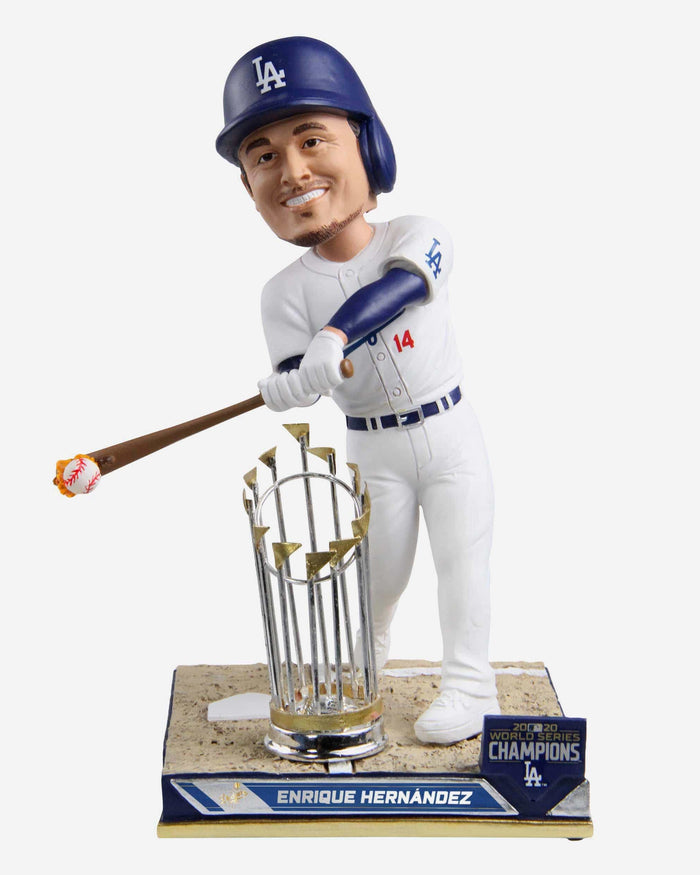 Enrique Hernandez Los Angeles Dodgers 2020 World Series Champions Trophy Moment Bobblehead FOCO - FOCO.com