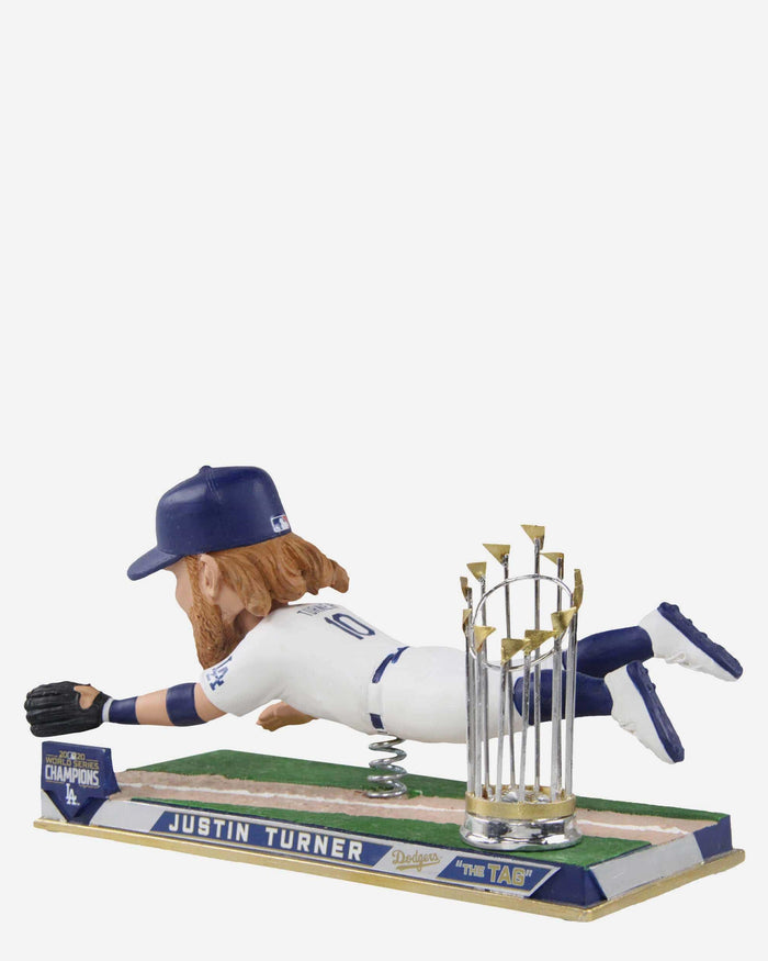 Justin Turner Los Angeles Dodgers 2020 World Series Champions Diving Tag Bobblehead FOCO - FOCO.com