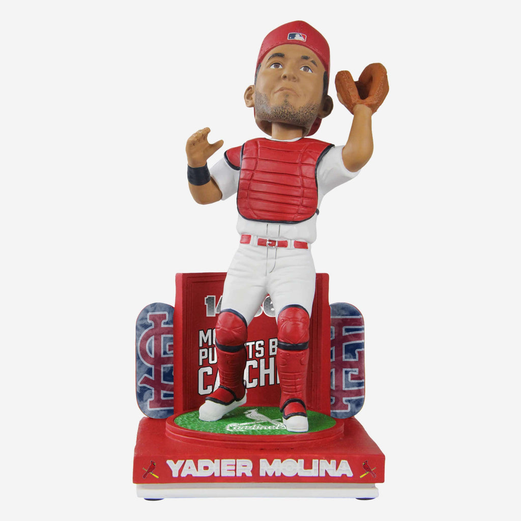 Yadier Molina St Louis Cardinals All-Time Catcher Putout Record Bobblehead FOCO - FOCO.com