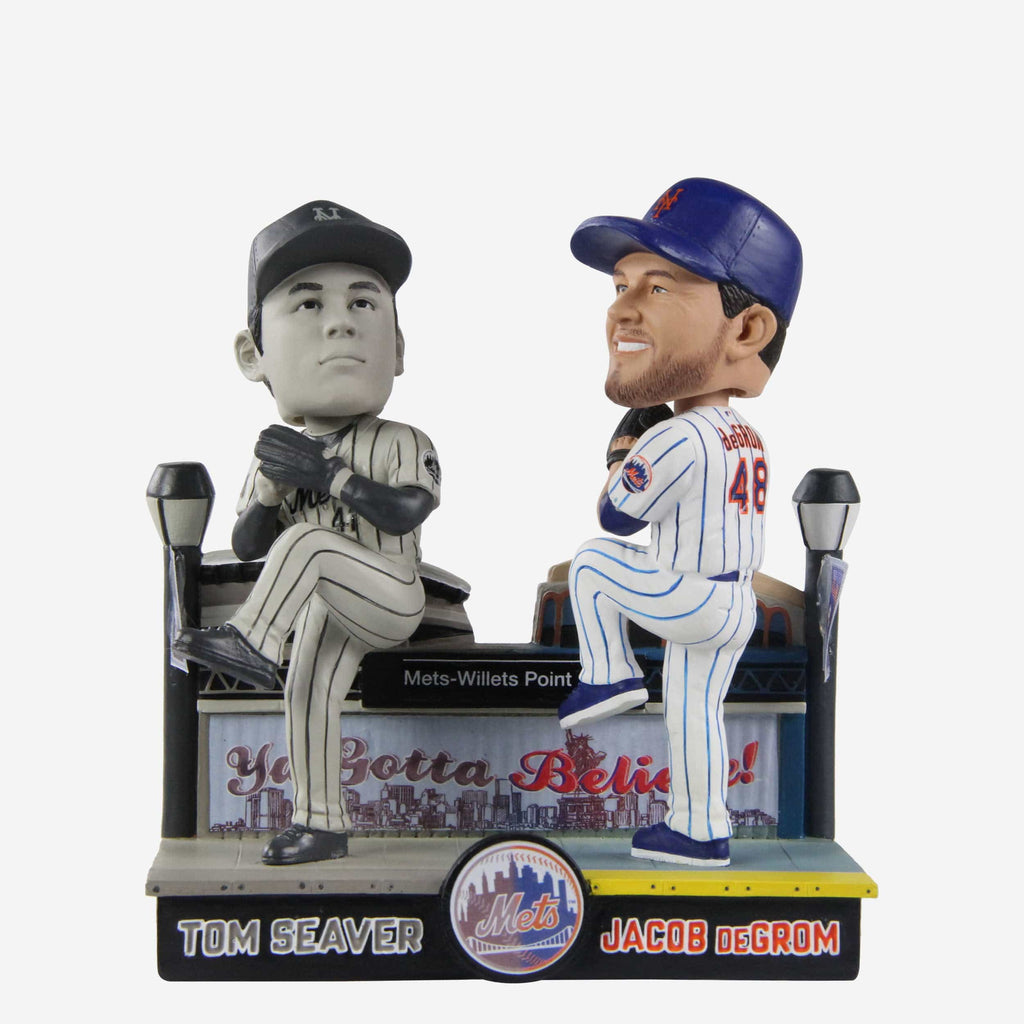 Tom Seaver & Jacob deGrom New York Mets Then And Now Bobblehead FOCO - FOCO.com