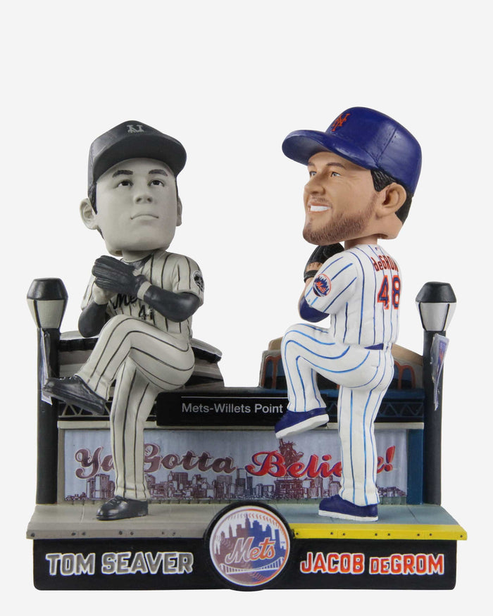 Tom Seaver & Jacob deGrom New York Mets Then And Now Bobblehead FOCO - FOCO.com