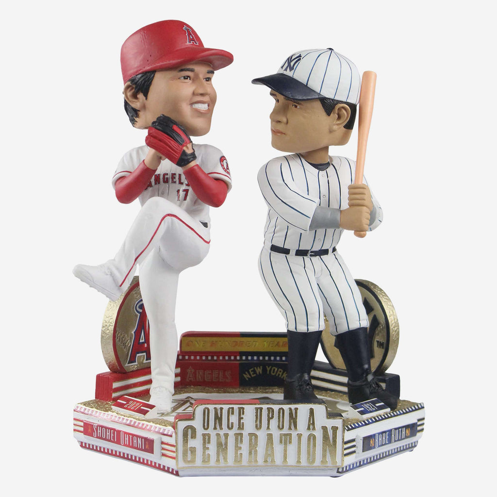 Shohei Ohtani & Babe Ruth Los Angeles Angels & New York Yankees Dual Bobblehead FOCO - FOCO.com