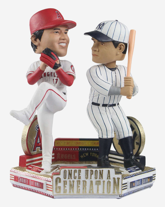 Shohei Ohtani & Babe Ruth Los Angeles Angels & New York Yankees Dual Bobblehead FOCO - FOCO.com