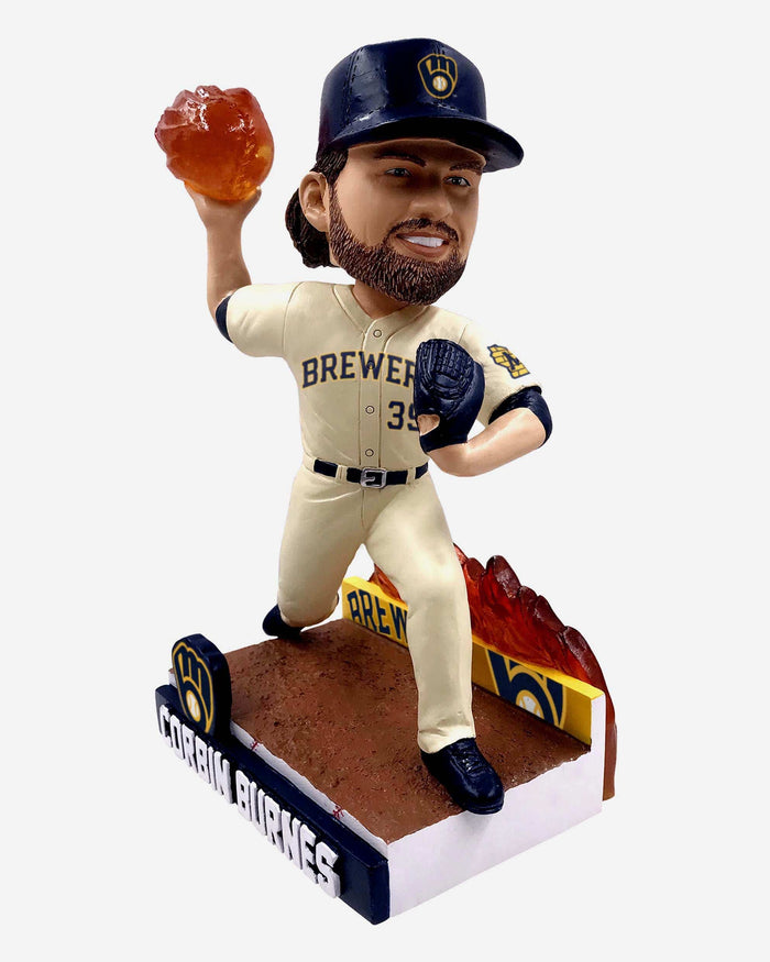 Corbin Burnes Milwaukee Brewers On Fire Bobblehead FOCO - FOCO.com