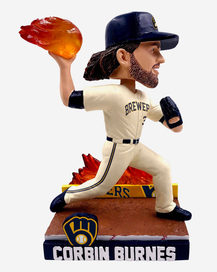 Corbin Burnes Milwaukee Brewers On Fire Bobblehead FOCO - FOCO.com