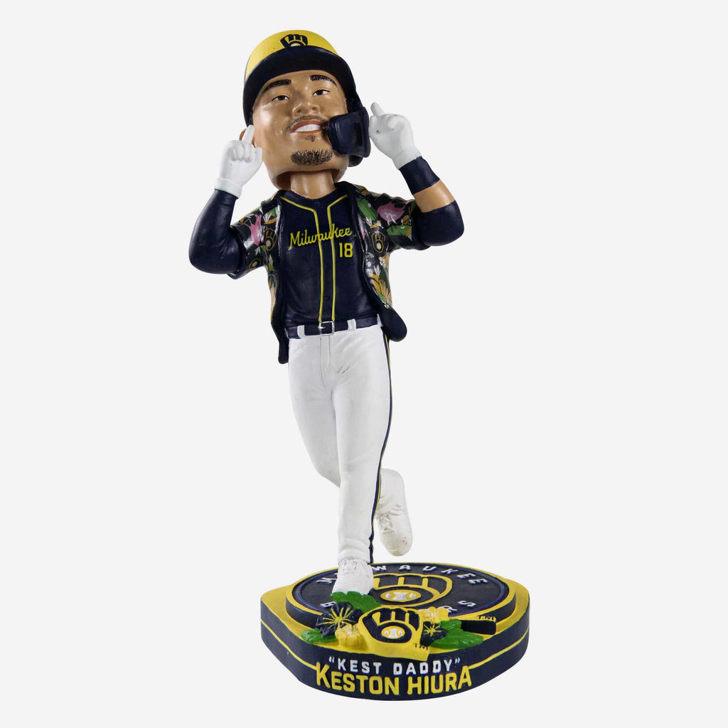 Keston Hiura Milwaukee Brewers Ambassador Hawaiian Shirt Bobblehead FOCO - FOCO.com