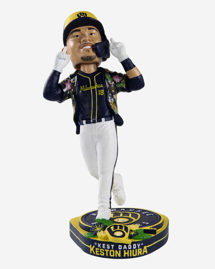 Keston Hiura Milwaukee Brewers Ambassador Hawaiian Shirt Bobblehead FOCO - FOCO.com