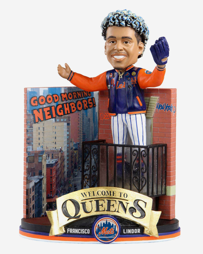 Francisco Lindor New York Mets Good Morning Neighbor Bobblehead FOCO - FOCO.com