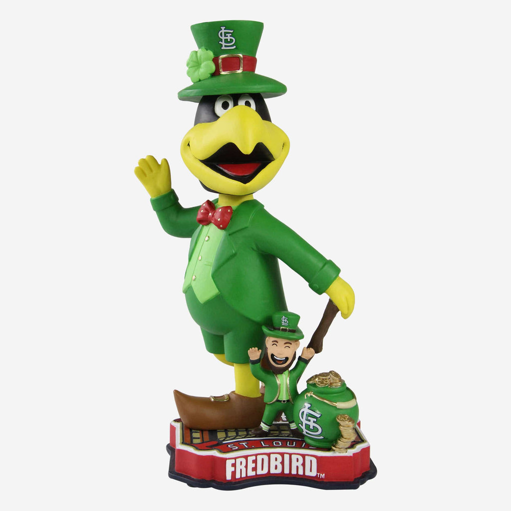 Fredbird St Louis Cardinals St Patricks Day Mascot Bobblehead FOCO - FOCO.com