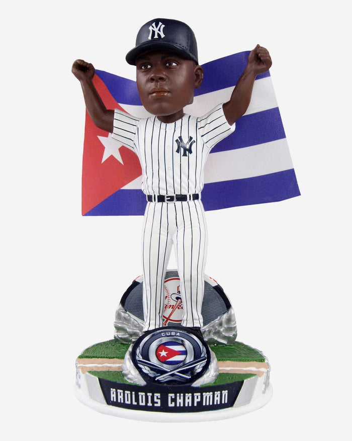 Aroldis Chapman New York Yankees National Flag Bobblehead FOCO - FOCO.com