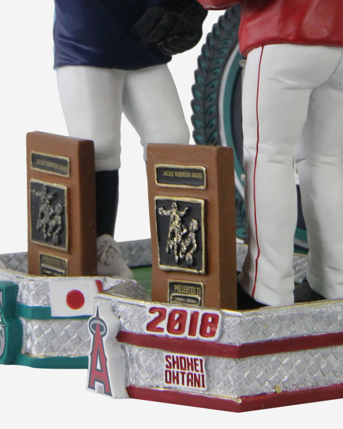 Ichiro Suzuki & Shohei Ohtani Seattle Mariners & Los Angeles Angels 2001 & 2018 AL Rookie Of The Year Dual Bobblehead FOCO - FOCO.com