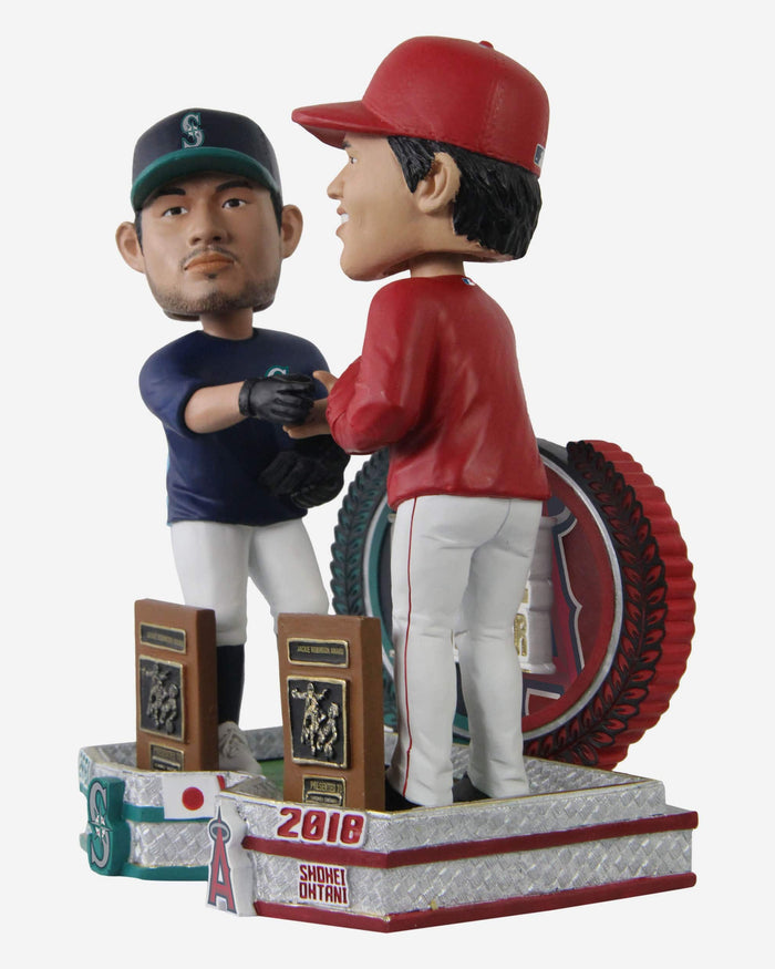 Ichiro Suzuki & Shohei Ohtani Seattle Mariners & Los Angeles Angels 2001 & 2018 AL Rookie Of The Year Dual Bobblehead FOCO - FOCO.com