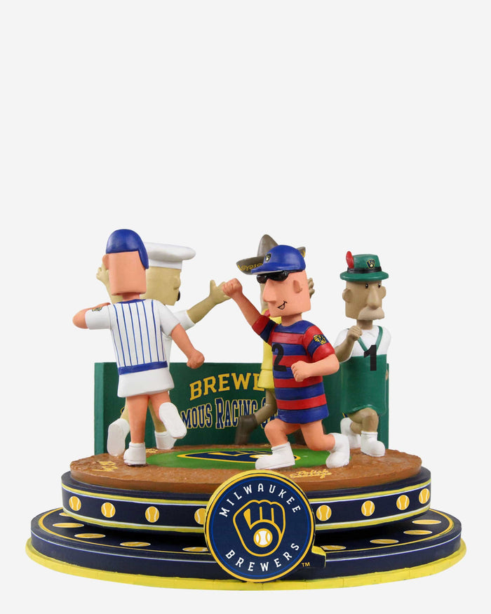 Milwaukee Brewers Racing Sausages Mini Bobblehead Scene FOCO - FOCO.com