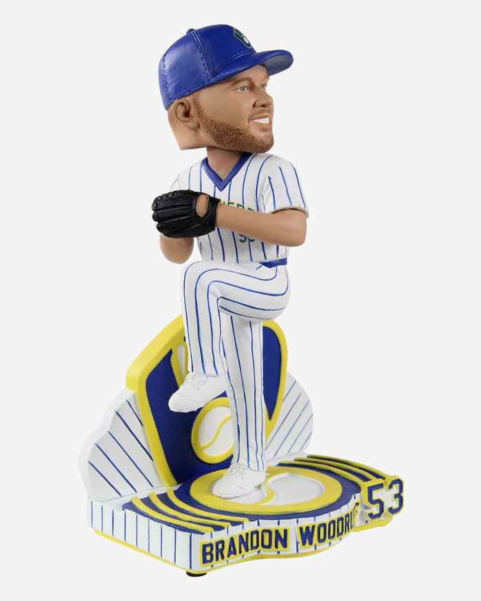 Brandon Woodruff Milwaukee Brewers Retro Jersey Bobblehead FOCO - FOCO.com