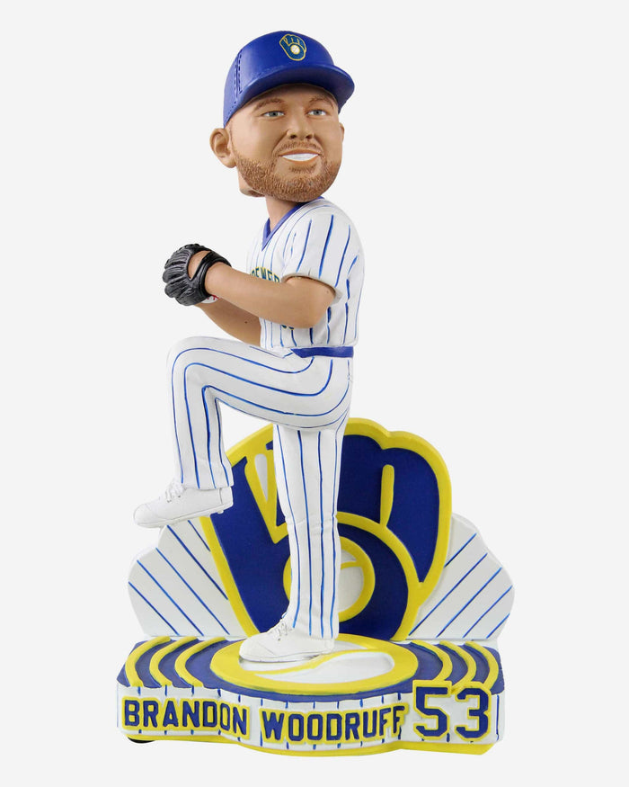 Brandon Woodruff Milwaukee Brewers Retro Jersey Bobblehead FOCO - FOCO.com