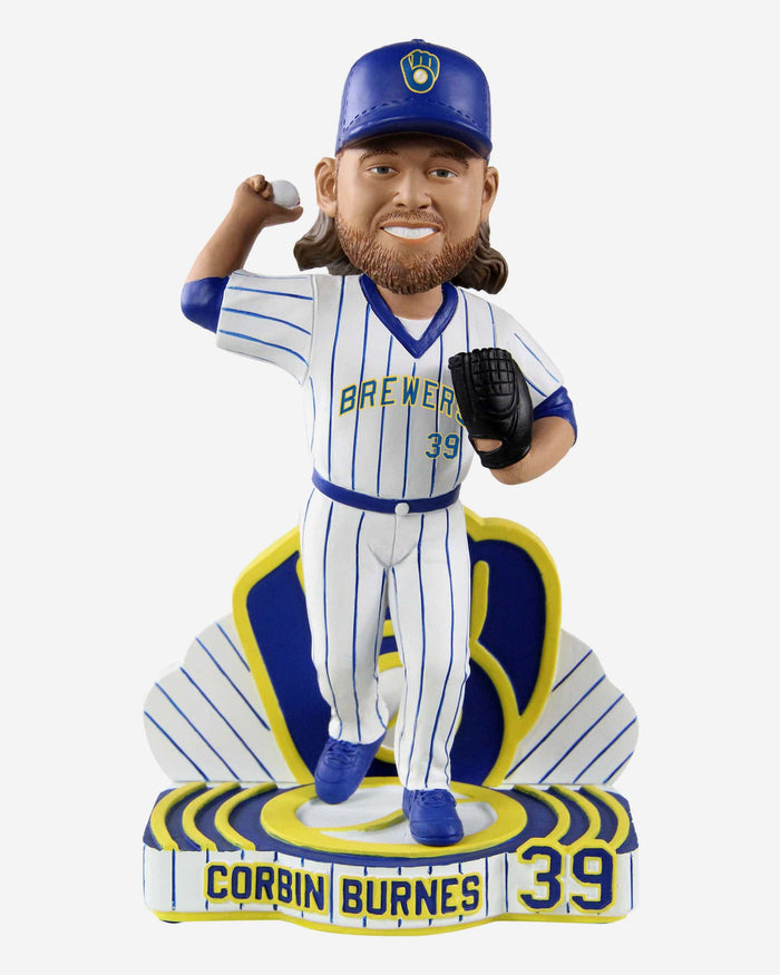 Corbin Burnes Milwaukee Brewers Retro Jersey Bobblehead FOCO - FOCO.com