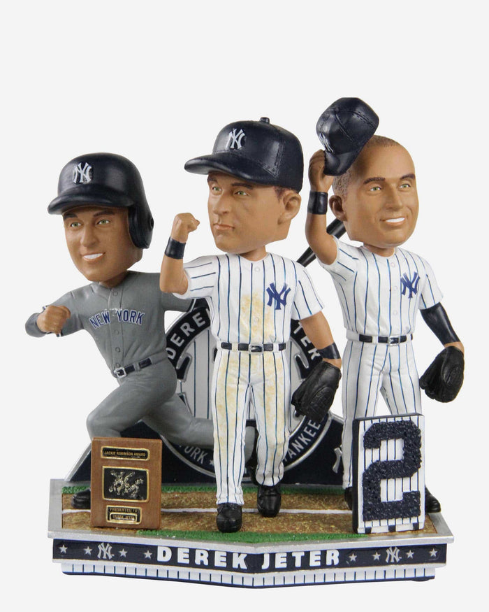 Derek Jeter New York Yankees Triple Bobblehead FOCO - FOCO.com