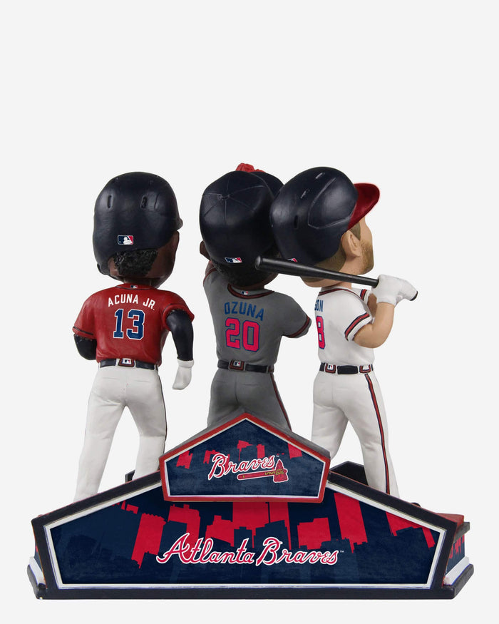 Ronald Acuna Jr. & Marcell Ozuna & Matt Olson Atlanta Braves Triple Bobblehead FOCO - FOCO.com