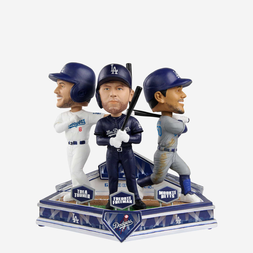 Freddie Freeman & Mookie Betts & Trea Turner Los Angeles Dodgers Triple Bobblehead FOCO - FOCO.com