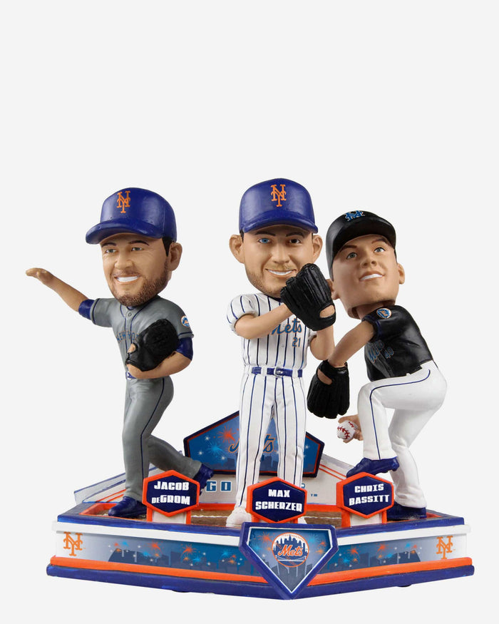 Max Scherzer & Jacob deGrom & Chris Bassitt New York Mets Triple Bobblehead FOCO - FOCO.com