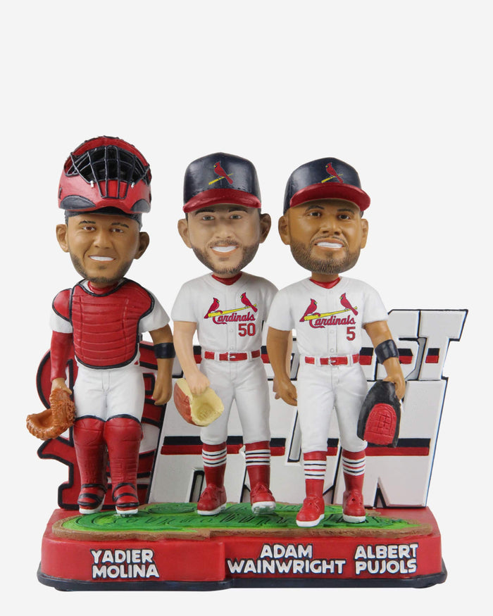 Albert Pujols & Yadier Molina & Adam Wainwright St Louis Cardinals The Last Run Mini Bobblehead Scene FOCO - FOCO.com