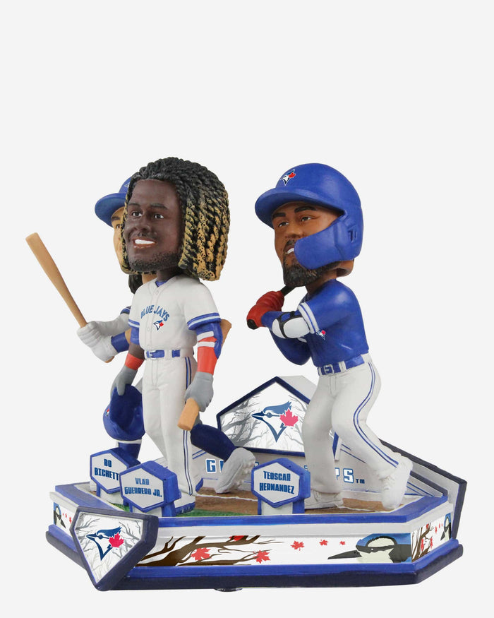 Bo Bichette & Vladimir Guerrero Jr & Teoscar Hernandez Toronto Blue Jays Triple Bobblehead FOCO - FOCO.com