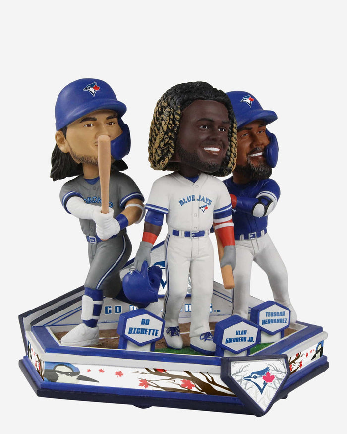 Bo Bichette & Vladimir Guerrero Jr & Teoscar Hernandez Toronto Blue Jays Triple Bobblehead FOCO - FOCO.com