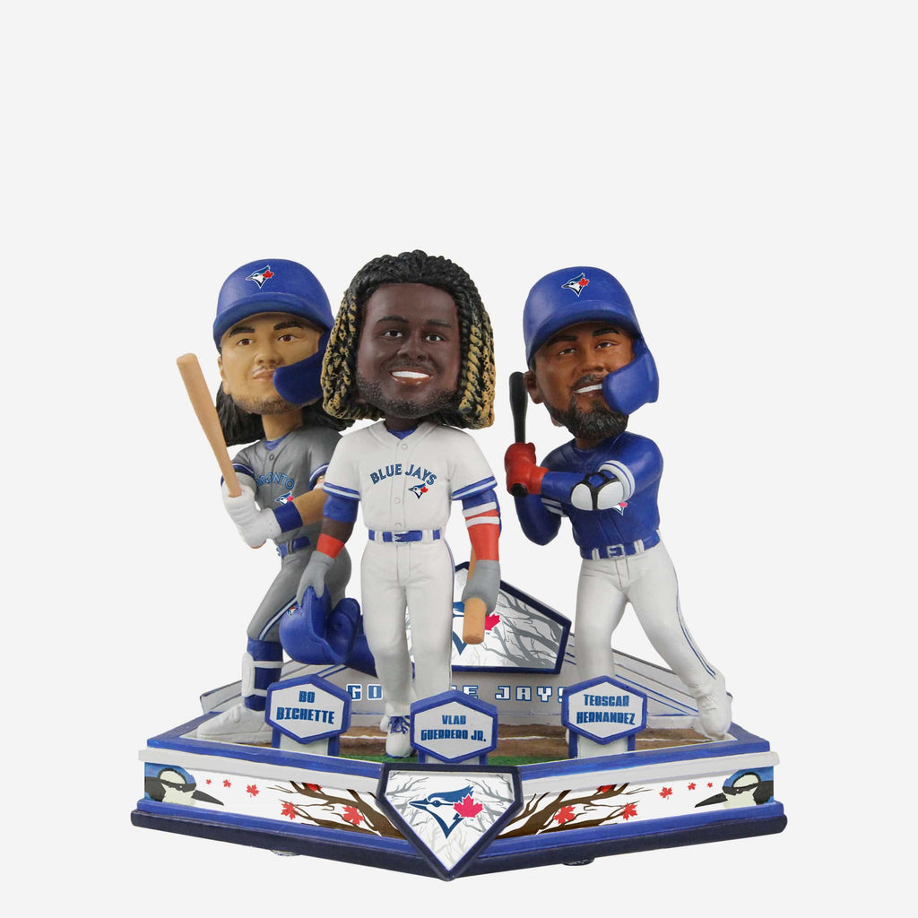 Bo Bichette & Vladimir Guerrero Jr & Teoscar Hernandez Toronto Blue Jays Triple Bobblehead FOCO - FOCO.com