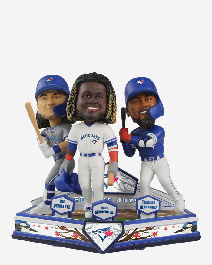 Bo Bichette & Vladimir Guerrero Jr & Teoscar Hernandez Toronto Blue Jays Triple Bobblehead FOCO - FOCO.com