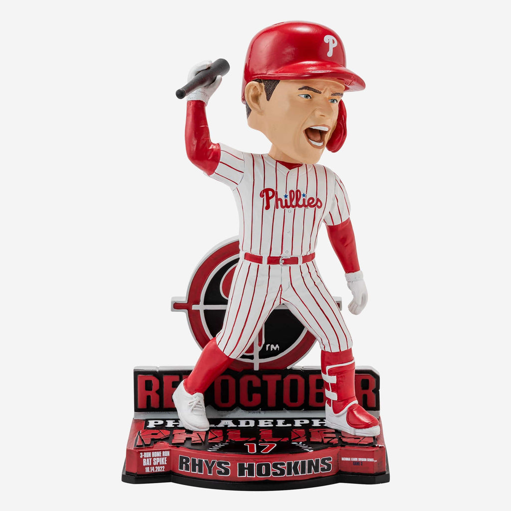 Rhys Hoskins Philadelphia Phillies Red October Bat Spike Bobblehead FOCO - FOCO.com