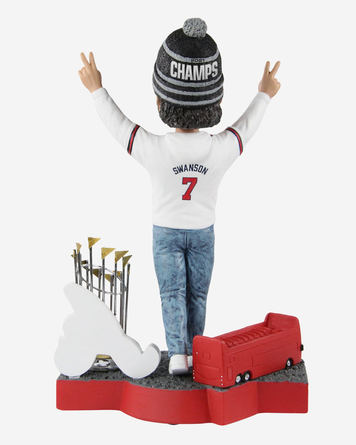 Dansby Swanson Atlanta Braves 2021 World Series Champions Celebration Bobblehead FOCO - FOCO.com