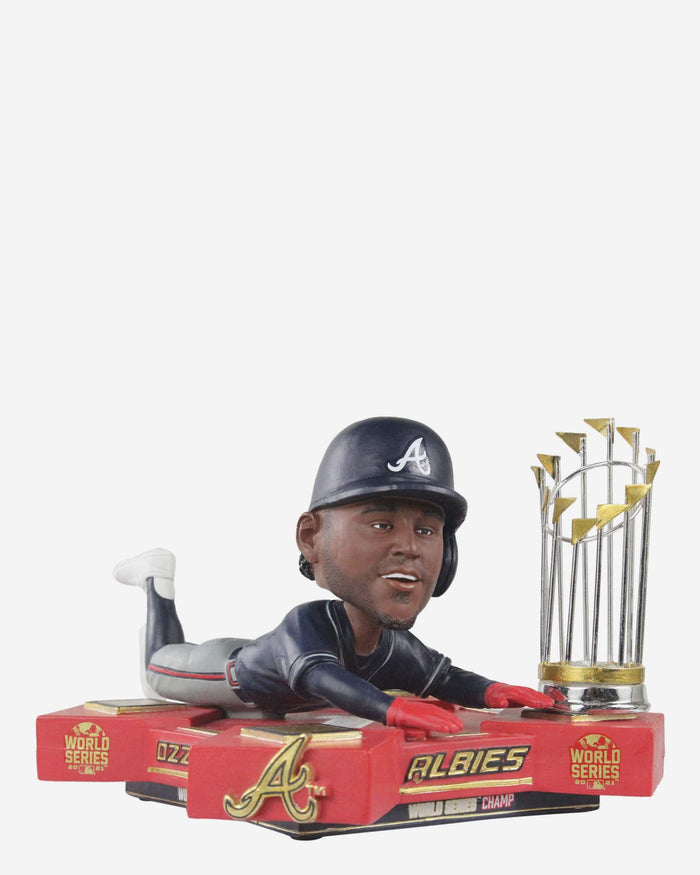 Ozzie Albies Atlanta Braves 2021 World Series Champions Moment Bobblehead FOCO - FOCO.com