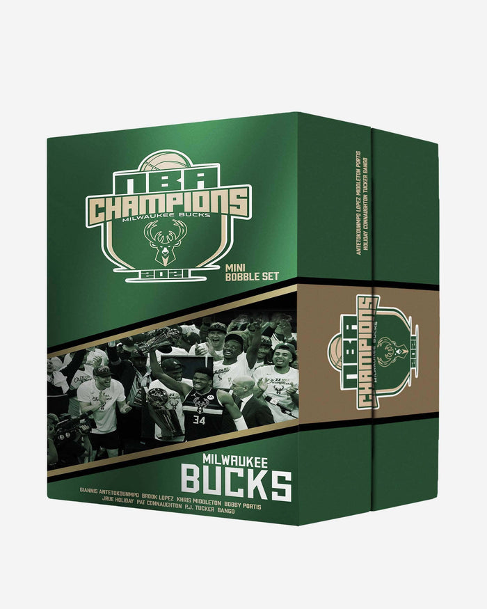 Milwaukee Bucks 2021 NBA Champions Mini Bobbleheads Boxed Set FOCO - FOCO.com