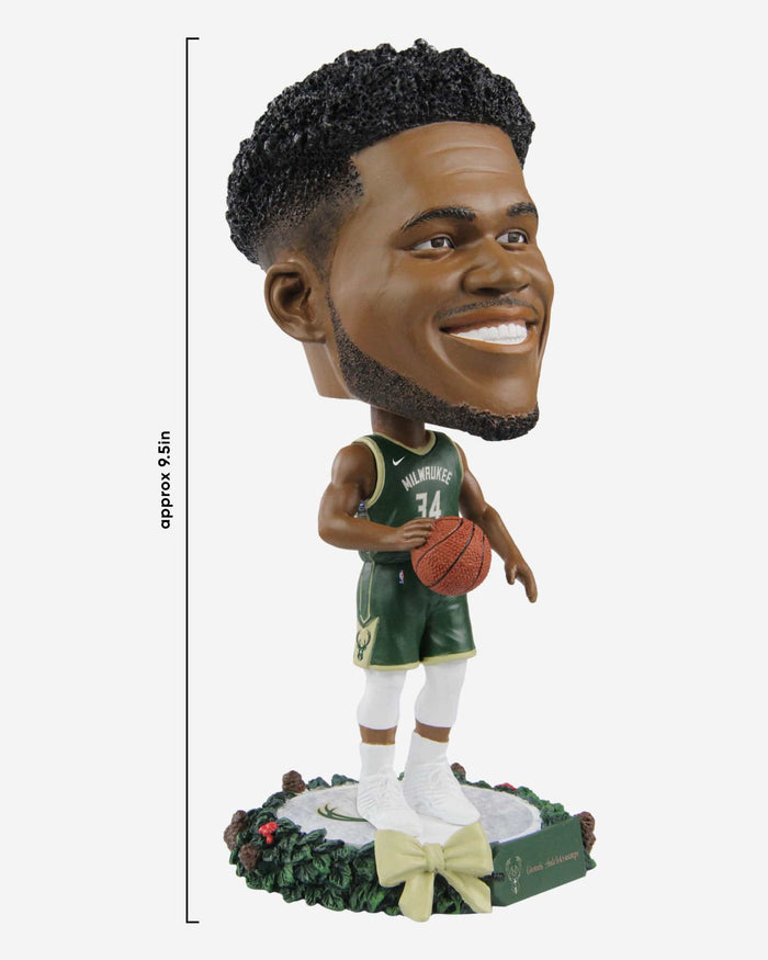 Giannis Antetokounmpo Milwaukee Bucks Holiday Wreath Bighead Bobblehead FOCO - FOCO.com